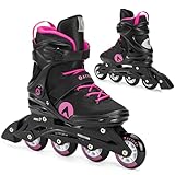 ATTABO Fitness Inline Skates Damen Cyclone Größe 39 EU Inliner Rollschuhe mit ABEC-7-Lager Räder PU 82A Halbharte TPR Komfort Stabilität Dreifache Anpassung Roller Skates für Frauen in Rosa