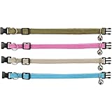 TRIXIE Katzenhalsband Elastisch Assorti, Tierdruck, Mesh-Material, Elastisch, stufenlos verstellbar, Klettverschluss, Belletje