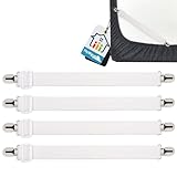 FlyWave Bettlakenspanner 4 Stück, Bettlakenspanner Verstellbar (30-100CM), Weiße Elastische Betttuchspanner, Spanner für Bettlaken, Matratze, Krippe, Bügelbrett oder Sofa