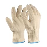 JZK 1 Paar Robuste hitzebeständig groß Ofenhandschuhe mit Fingern dick gestrickte Baumwollhandschuhe für Heißluftfritteuse, grillhandschuhe Gartenhandschuhe für Herren Küchenhandschuhe