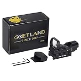 Goetland Gewehr Zielfernrohr 33mm Rotpunktvisier Red Dot Visier mit 4 Taktischen Rot Grün Schutz SFP 20mm Schiene für Airsoft Taktische Jagd Luftgewehr Sportschützen