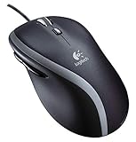 Logitech M500 PC-Maus mit Kabel, USB-Anschluss, 1000 DPI Laser-Sensor, 7 Tasten, PC/Mac - Schwarz