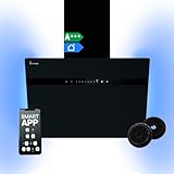 KKT KOLBE STYLE6005SMAO A+++ Dunstabzugshaube 60 cm 782 cbm/h WLAN RGBW-LED-Beleuchtung SensorTouch Bedienung Kopffreie Wandhaube Edelstahl schwarzes Glas