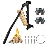 SWAWIS Holzspalter Manuell Hochkohlenstoffhaltiger Stahl , Manuelles Spaltwerkzeug mit 2 Handschuhen, Wandhalterung Anzündholz Spalter Outdoor, Handholzspalter Spanmesser für Campingplatz Zuhause BBQ