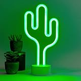 Legami - Led Neon-Effekt-Lampe, It's a Sign, H 23 cm, Kaktus-Motiv, Duale Stromversorgung, USB-Kabel (Im Lieferumfang Enthalten) Oder Batterien (Nicht Im Lieferumfang Enthalten), Tischlampe