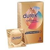 Durex Natural Feeling Kondome – Latexfreie Kondome aus Real-Feel-Material & mit anatomischer Easy-On-Form – 8er Pack (1 x 8 Stück)