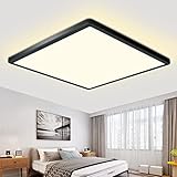 LED Deckenleuchte Flach Neutralweiß 4000K, 28W 2650LM Deckenlampe LED Panel, 29.5x2.5 cm Schwarz Ultra Dünn LED Lampen Deckenlampen für 107-207sq ft Schlafzimmer Wohnzimmer Küche Bad Keller Balkon