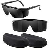 NIEEKRUN IPL Schutzbrille, 2 Stück Lichtschutzbrille 190nm-2000nm mit UV-Schutz, Wrap-around-Design mit Aufbewahrungsbox-Set, Laserschutzbrille für Augenschutz und Laser-Haarentfernung (Schwarz)