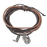 Holibanna Armband Mit Denim- Bausatz Liste Geflochten Elastisch Webstuhl Perlen Männer Armbänder Vintage-armband Vintage Herrenarmband Handgelenkschmuck Brown
