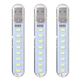 OSALADI 3 Stück Mini USB LED LED-Lampe Lesung Weißes Licht Tragbare USB-Laptop für Laptop-Tastatur Power Bank Tragbare Nachtlicht