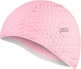 Aqua Speed Badehaube Damen | Swimming Cap Women | Frauen Badekappe Lange Haare | Latex Schwimmkappe extrem dehnbar | Womens Swim Cap | Schwimmmütze Mädchen | Rosa | Bombastic Tic-Tac