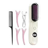 Kabelloser Glätteisen,USB-Aufladbares Glättungsbürste - Kabelloser Anti-Frizz Haarglätter Mit 3 Temperaturstufen Für Dickes Dünnes Nass Trocken Haar Styling Unterwegs Salon Damen Haarpflege