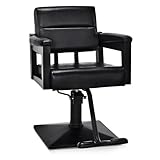 Barberpub Friseurstuhl mit Hydraulikpumpe 360° Drehbar, Friseureinrichtung Barber Stuhl Höhenverstellbar, Friseursessel PVC Kunstleder, 2058 (Schwarz)