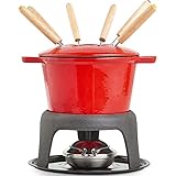 Hot Pot Fondue-Sets Fondue-Set beinhaltet Keramiktöpfe mit 6 Fonduegabeln, Emaille, Gusseisen, Käsefondue-Set, auch perfekt für Käse-, Schokoladen- und Weinliebhaber.