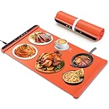 ANBEISTEE Elektrische Wärmeschale mit Einstellbarer Temperatur, Faltbares Design & Schnelle Erwärmung, Warmhalteplatte für Buffet, Familienfeiern, Sabbat, Feiertage