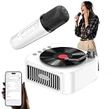 Tragbare Karaoke -Maschine, drahtlose Karaoke -Maschine,Karaoke -Lautsprecher mit Mikrofon - Tragbarer Musikspieler Retro singt Spielzeug für Frauen und Geburtstag