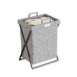 CXFSCD Faltbarer Wäschesammler mit Tragbarer Griff, Einsekunden-Klappen, platzsparend, Erhöhte Füße zur Vermeidung von Wasserkontakt, Erweiterte Kapazität für Badezimmer(Size:C,Color:Grau)
