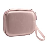 BONKZEBU Kamera-Schutztasche, Robuste PU-Leder-Hartschale für Liplay Link, mit Netz-Aufbewahrungstaschen, für Reisebegeisterte und Fotografen (Rougegold)