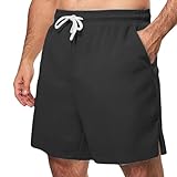 Herren Badehose Lang Badeshorts Schnelltrocknend Boardshorts Freizeit Short Sommerhose Einfarbig Sporthose mit Elastische Taille Hawaii Strandhose Dünne Atmungsaktive Joggerhose Loose fit Beachshort