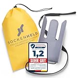 SOCKENHELD® 2-in-1 Premium Strumpfanziehhilfe – mit Aufhängetasche für extra Schutz & Hygiene – Komfort-Zugbänder – Ideal für Senioren, Schwangere & bei Mobilitätseinschränkungen – 23cm