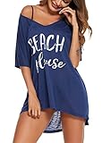 Bikini Cover Up Strandkleid Damen Strandkleider Sommer Damen Strandponcho Sommer Bademode Strand Schwarz Vertuschen Shirt Lose