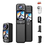 SJCAM C300 Action Kamera 4K30fps, 1.33'' Dual Touchscreen Sportkamera, 2.4G/5G Dual WiFi 20MP Helmkamera, 6-axis EIS Unterwasserkamera 30m Wasserdicht mit 2800+1000mAh Dual Akku (Black C300)