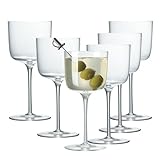 Nick and Nora Cocktailgläser, 175 ml, mundgeblasene Martini-Gläser, bleifreies Kristall, 6 Stück