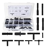 ZHYUAN 113 Stück T-Verbinder Schlauchverbinder Set, Kfz-Schlauchverbinder Sortiment, Bewässerung Anschluss Kit für Tropfbewässerungssysteme