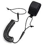 Abahub SUP Leash Coil, Sup Zubehör, Surfboard Leash Board Sup Sicherheitsleine, 10ft 5 mm Leash für Erwachsene Schwarz