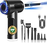 Druckluftspray Elektrische Staubgebläse 3-Gang 100000 RPM, Air Duster mit 6000mah Akku, PC Reinigungsset mit Reinigungsbürste und USB Schnellladung