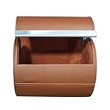 KBOLAE Reise-Krawattenetui für Herren, Reisegeschenk, PU-Leder, Schwarz, 8,5 x 11 cm, Dunkelbraun, 8,5 x 11 cm, 8.5x11cm