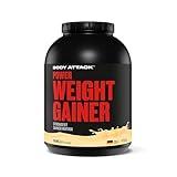 Body Attack Weight Gainer Vanilla, 4,75 kg - Dein Mass Gainer für Masseaufbau & Muskelaufbau - Mit Whey Protein, BCAA und Kohlenhydraten - Dein fettarmer Masse Shake für hochwertige Kalorien