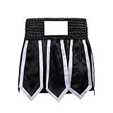 Reißfeste Trainingsshorts verbessern die Mobilität, Polyester-Boxhose für Kickboxen und Muay Thai, schweißableitende Muay-Thai-Ausrüstung, Schwarz , S