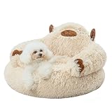 Jiupety Hundebett Katzenbett Flauschig in Kamelform, Donut Hundebett Kleine Hunde, Orthopädisches Hundekissen Hundekorb, Größe M (61 x 61 x 36 cm) Hundebetten Hundekörbchen, Dog Bed, Kamel