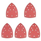 OUPADOS 100 Stück 11 Loch Schleifpapier Dreieckschleifer, Klett Schleifblätter 105 x 152mm Set für Multischleifer, Dreieckschleifer, Körnung 40,80,120,240,400 zum Schleifen Polieren Entlacken von Hol