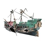 Gralara Aquarium Dekoration Miniatur versunkenes Schiff für Unterwasserlandschaft, Schatz