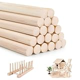 L&W Luck 20 Stück Holzstäbchen,Ø 8mm Länge 30 cm, Holzstäbe Rund Natur Zum Arts Craft Basteln Dekoration und Holzarbeiten,DIY (Stil 1)