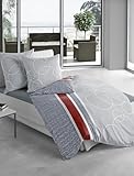 Bierbaum Bettwäsche 6230, Satin Basic, Designed in Germany, grau 08, 135x200 + 80x80 cm