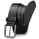CHAOREN Ledergürtel Herren Schwarz, Gürtel Herren Leder Schwarz 35mm für Jeans, Weicheres Leder Passt Besser