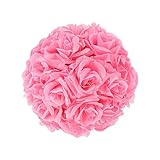 VALICLUD Hochzeitsrose Kugel Vollpink Dekorationskugel Für Hochzeiten Partys Festlichkeiten Exquisite Hängedekoration Für Stilvolle Arrangements