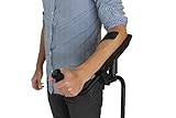 KMINA PRO - Krücken für Erwachsene (x1 stück, Linkes), Unterarmgehstützen, Krücken Gehhilfen, Orthopädische Krücken zum Gehen, Krücken Schwarz mit Softgriff, Linkes Exemplar - Made in Europe