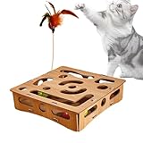 Generisch Katzen Interaktives Spielzeug,Katzen Labyrinth Box | Holz Interaktive Spielbox Zur Reduzierung Von Langeweile Spiel Enrichment Für Hauskatzen Und Katzenkinder