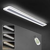 ZMH LED Deckenleuchte Panel dimmbar mit Fernbedienung 100cm 40W weiße Bürolampe aus Metall und Acryl moderne Wohnzimmerlampe flache Deckenlampe geeignet auch für Flur Schlafzimmer Küche Balkon