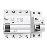 XIZDFCP GYL9 Magnetischer FI-Schutzschalter vom Typ B, Fehlerstromschutzschalter DC ELCB 2P 4P 40A 63A 30mA 100mA 300mA RCD-Leckage vom Typ B 6KA(4 Pole,63A 100mA)
