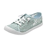 Woaikeyu Flache Spitze, Sneaker, Damen, lässig, atmungsaktiv, Mesh, bequem, Sportschuhe, modisch, Wanderschuhe, Sneakers, blau, 40 EU