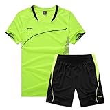 Gemzon Jungen Fußball Trikot Kinder Sportklamotten Trainingsanzug Kleidung Kids Outfit Set Jersey Set Sportshorts, 6-7 Jahre, Grün (Etikett: 22)