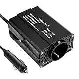Yinleader Wechselrichter 300W 12V auf 230V 1 EU Steckdose 1 PD Type-C 1 QC 3.0 USB Zigarettenanzünder Spannungswandler Lade Dein Handy, Tablet-Schwarz