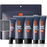 ARCHIDATE Hautpflege Geschenkset Männer - 5PCS Gesichtspflege Kosmetik Beauty Set Männer - Feuchtigkeit Hautpflegesets & -kits mit Reiniger-Augencreme-Tagescreme-Nachtcreme-Gesichtspeeling Beauty Set