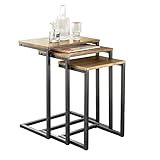 SoBuy FBT102-F 3er Set Beistelltisch Satztisch Couchtisch Stapelbar Sofatisch Kaffeetisch Laptoptisch Pflegetisch Wohnzimmertisch