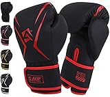 AQF Boxhandschuhe, Boxsack Leder Handschuhe Herren Frauen, MMA Handschuhe Sandsäcke, Boxhandschuhe Kinder Für Kickboxen, Muay Thai, Kampfsport Boxing Gloves 4 6 8 10 12 14 16 Oz (8 oz, Rot)